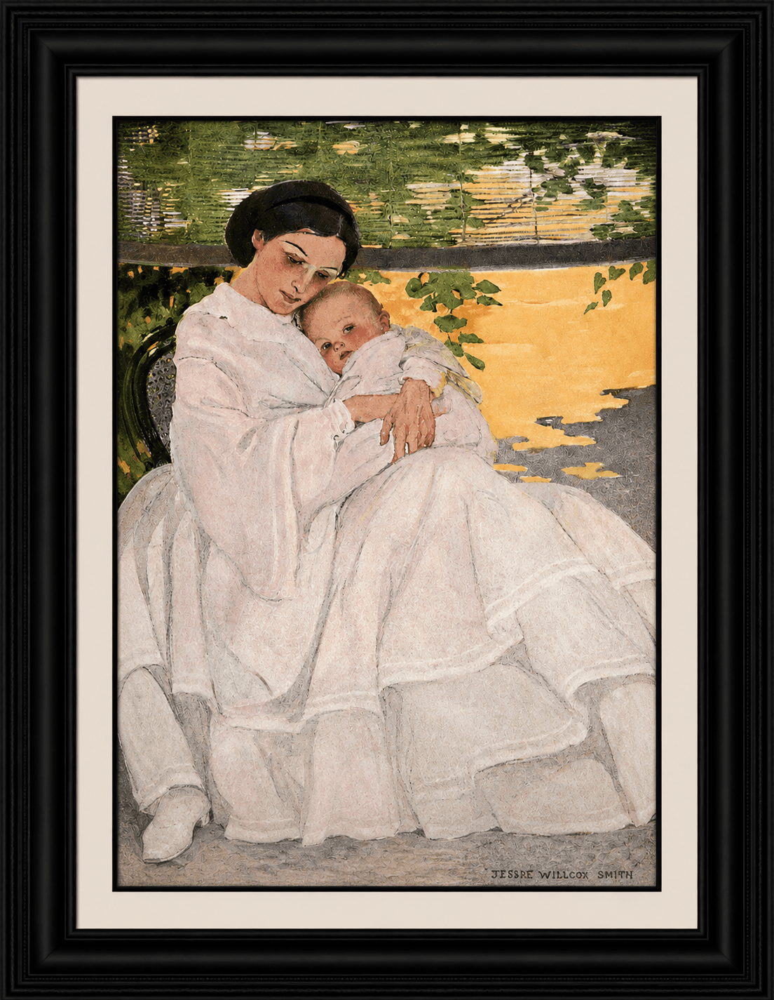 Painting of a mother holding her baby