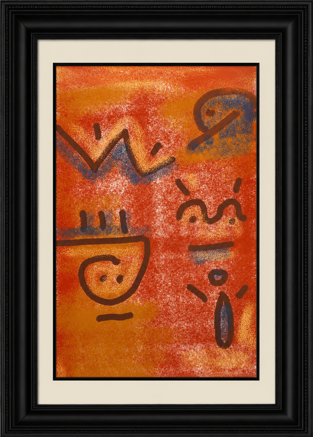 Abstract painting in warm orange tones